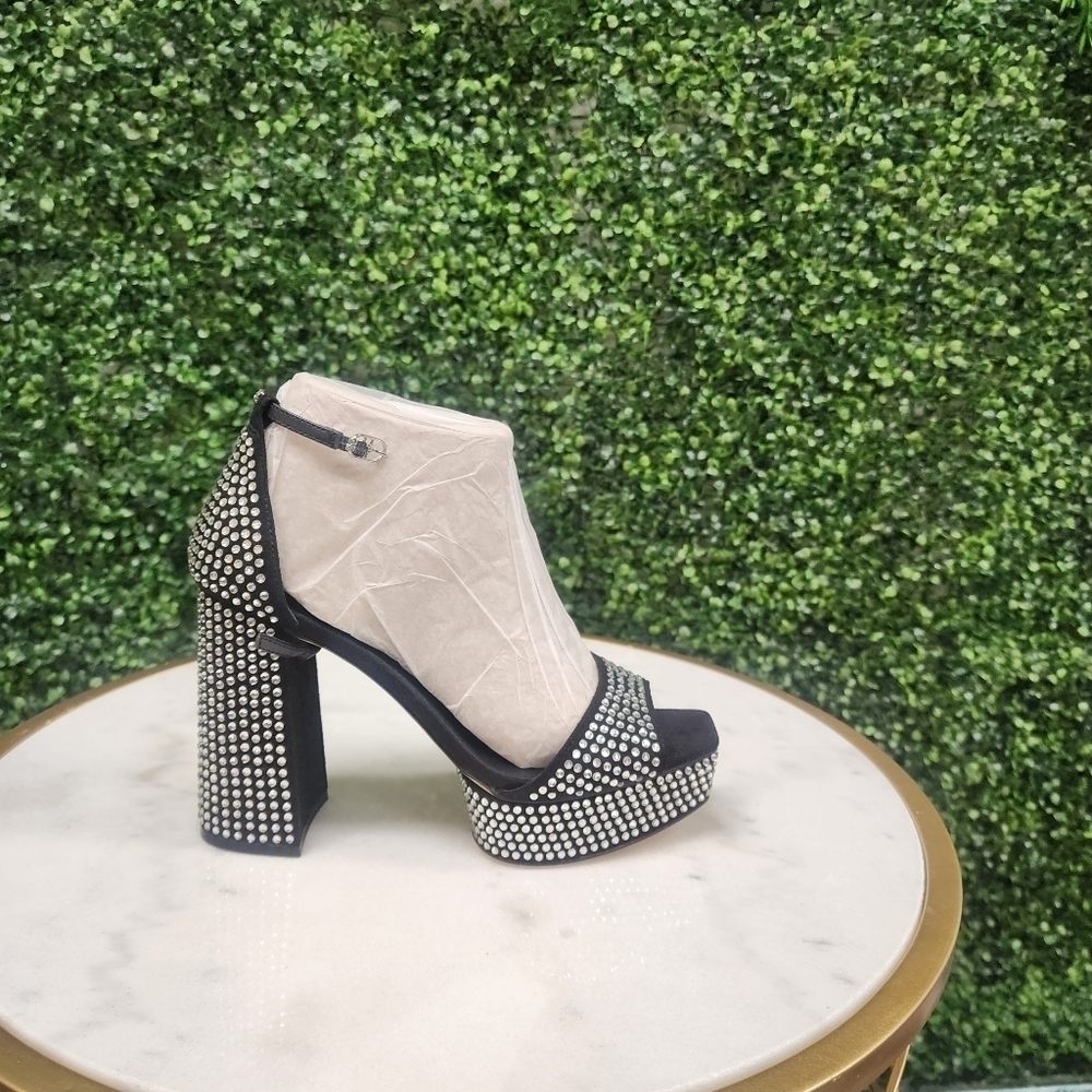 Sam Edelman Nellie Glitz Platform Black Sandals - 150th Anniversary Exclusive - Picture 5 of 6